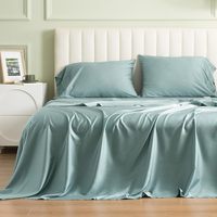 Parure de lit de luxe 4 pièces en lyocell pur tissé à rayures modernes, garnissage en laine 300 fils, toutes saisons, personnalisable