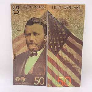 Lote de 6 Billetes de Dólar Estadounidense de 1, 5, 10, 20, 50 y 100 Dólares, Colección de Billetes con Lámina Dorada del Antiguo Presidente - Product Image 6