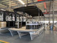 Bateau à ponton en aluminium OEM avec certification, vente en gros d'usine, ponton tubulaire soudé pour excursions en mer