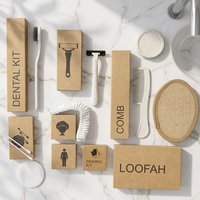 Kit d'articles de toilette jetables personnalisés avec logo pour hôtel, ensemble complet d'accessoires de salle de bain pour hôtels étoilés, fournitures pour voyages