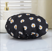 Grand bonnet de douche réutilisable à deux couches pour femmes imperméable pour tous les types de cheveux-Tresses longues bouclées droites