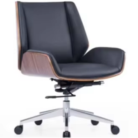Chaise de bureau ergonomique exclusive transfrontalière en acier inoxydable, pivotante, réglable en hauteur, avec dossier haut et accoudoirs fixes