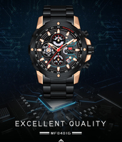 Mini Focus MF0401G Best Seller Montre de course pour homme Chronographe Lumineux Tachymètre Sportif