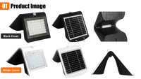 Lampe murale solaire LED 4W étanche IP65 avec diffuseur en verre trempé, détecteur de mouvement PIR et télécommande pour la sécurité extérieure du jardin