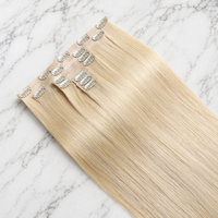 Rambut Virgin Cina Grosir Langsung Pabrik, Laris Manis, 120G 140G 160G 180G Double Drawn Ujung Tebal Remy Clip-in Extension