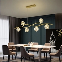 Lustre moderne d'intérieur à LED, hauteur réglable, luminaire de salle à manger avec abat-jour en verre pour restaurants, hôtels, luminaire suspendu