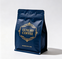 Sachet de café compostable et biodégradable personnalisé, refermable, de qualité alimentaire, en plastique