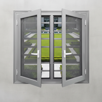 Ventanas Abatibles de Aleación de Aluminio Personalizables con Mosquitera Magnética de Acero Inoxidable, Doble Acristalamiento Low-E, para Apartamentos y Villas