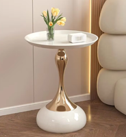Table basse de salon/balcon ronde en fer forgé, style italien, mobile, étanche, avec rangement, pour chambre à coucher