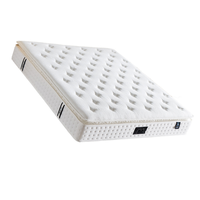 Matelas hybride de luxe en tissu de soie, anti-acariens, mousse à mémoire de forme et latex, ressorts ensachés 9 zones, soutien orthopédique, respirant, pour hôpitaux et hôtels