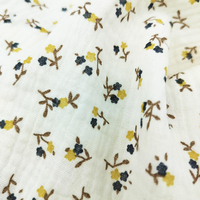 Vente chaude petites fleurs mignonnes impression mousseline Double gaze crêpe 100% coton tissu pour pyjamas de bébé