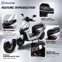 1000W 60V Adult Electric Motorcycle, Powerful Two-Wheeler E Bike with Rear Seat & Wide Foot Platform for Family Daily Travel
