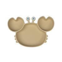 Ensemble repas pour enfant certifié CE CPC, personnalisé, en silicone de qualité alimentaire sans BPA, avec bol en forme de crabe, assiette à compartiments et cuillère, pour l'alimentation des bébés