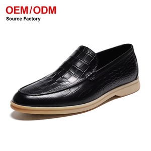 Mocassins classiques respirants à carreaux Daodao en cuir véritable pleine fleur, à enfiler, pour mariage, affaires et soirées, vente en gros - Product Image 3