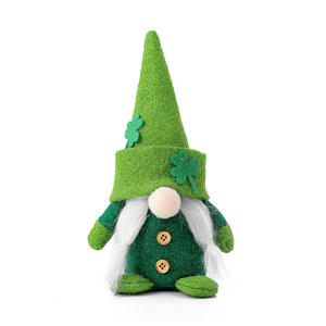 Nuova bambola di peluche Rudolph ecologica Irish Trick Festival cappello verde senza volto vecchio uomo verde decorazione per le vacanze giocattoli da masticare per animali domestici - Product Image 4