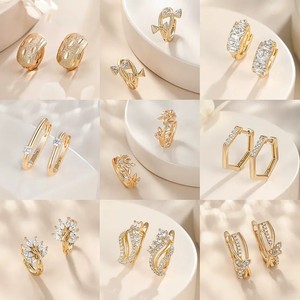 Pendientes al por Mayor XUPING, Pendientes de Aro de Varios Estilos Chapados en Oro de 14K y 18K, Joyería de Moda para Mujer, Surtido de Pendientes - Product Image 4