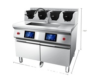 Machine de cuisson automatique SEMIKRON personnalisée à 4 pots en forme de U pour la restauration, équipement de cuisine pour restaurants