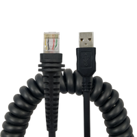 Datalogic PD9530/8300/8330/9500 PM9500 PBT9300 escáner de código de barras resorte retráctil 5V RS232 Cable 3M longitud cobre puro móvil