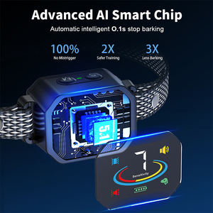 TIZE actualización recargable pantalla <span class=keywords><strong>LCD</strong></span> colorido pequeño perro ladrido Control Collar dispositivo de entrenamiento antiladridos - Product Image 5