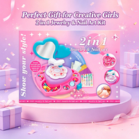 Kit de fabrication de bracelets à perles 2-en-1 pour enfants, jouet de beauté pour le maquillage et le nail art, avec autocollants pour ongles