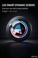 Affichage dynamique circulaire IPS pour emblème de voiture, adapté aux logos animés personnalisés BMW, écran intelligent, accessoires de modification extérieure de voiture