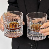 Verres à whisky de luxe de style européen, en cristal vintage, isolation thermique 24-36 heures, 0,5 kg, pour spiritueux, bière, boissons glacées