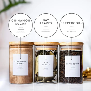 Nhãn Dán Lọ Gia Vị Đựng Thức Ăn Hữu Cơ Tùy Chỉnh Hình Vuông Dính Thực Phẩm Chống Thấm Nước Bán Chạy Nhãn Dán Cho Hộp Đựng - Product Image 4