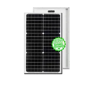 单晶野营太阳能电池板价格30w 18v小型太阳能电池板安装