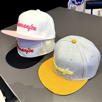 Gorra de Béisbol Snapback con Visera Plana, Bordado 3D, Diseño Color Block, Ajustable, Unisex, Estilo Urbano