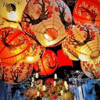 Lanternes Sakura japonaises de 12 pouces et 14 pouces, lanterne en papier à fleurs de cerisier, lanterne de décoration de mariage de style oriental en stock SD009