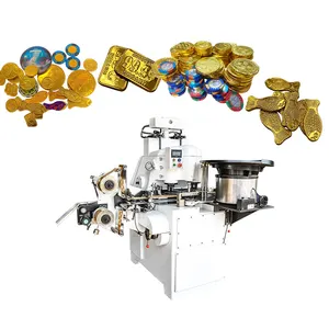 Custom aluminum foil wrapper sorting and gold coin chocolate chips packaging machines