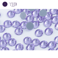 Strass en verre de haute qualité Logo personnalisé Chemise ronde Flatback Violet Strass