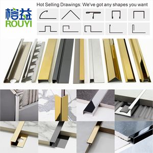 Thép Không Gỉ Tùy Chỉnh Độc Quyền Kim Loại Tường Góc Cạnh Tile <span class=keywords><strong>Trim</strong></span> Trang Trí Dải Hồ Sơ - Product Image 2