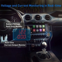 Voltmeter Ammeter Digital LED 12V-24V dengan Soket Port USB, Monitor Arus Tegangan Baterai Mobil, Meter Volt Amp RV Kapal Laut
