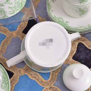 New 15pcs Green Lily of the Valley Pattern Ceramic Tea Sets Coffee and Bone China Dinnerware Sets - Product Image 5