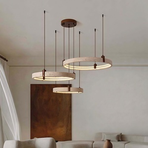 Lampadario a sospensione LED a spettro completo in stile Zen retrò cinese, con pietra gialla effetto grotta, per hall duplex, protezione occhi, stile retrò - Product Image 3