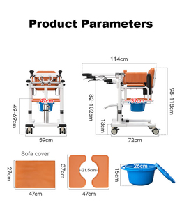 침대에 누워 있는 환자를 위한 조절 가능한 유압식 이동 의자, 침대에서 화장실, 욕실 변기까지 이동, 의료용, 침대 옆 - Product Image 6