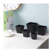 Pot de fleurs carré super épais en plastique blanc et noir pour plantes succulentes et bonsaïs, léger et tendance