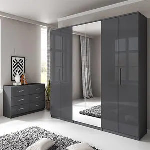 Meubles modernes pour hôtel, armoire design simple, porte de placard brillante avec miroir