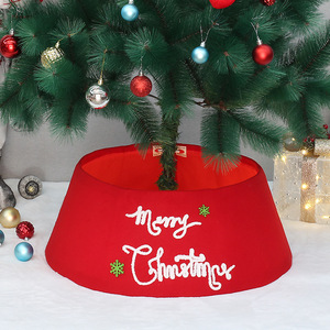 Falda para árbol de Navidad roja con bordado de Feliz Navidad, diseño 3D, decoración para la base del árbol, 42 cm en la parte superior, 56 cm en la base - Product Image 1