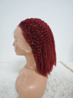 Promotion : Perruques Bob Jerry Curly 13x4 en Cheveux Humains avec Dentelle Frontale, de 10 à 16 Pouces, Couleurs Noir, 4/27, BUG, Roux – Vente en Gros