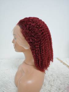 Promoción: Pelucas Bob Jerry Curly 13x4 de Cabello Humano con Encaje Frontal, de 10 a 16 Pulgadas, en Negro, 4/27, BUG, Color Ginger, Venta al Por Mayor - Product Image 5