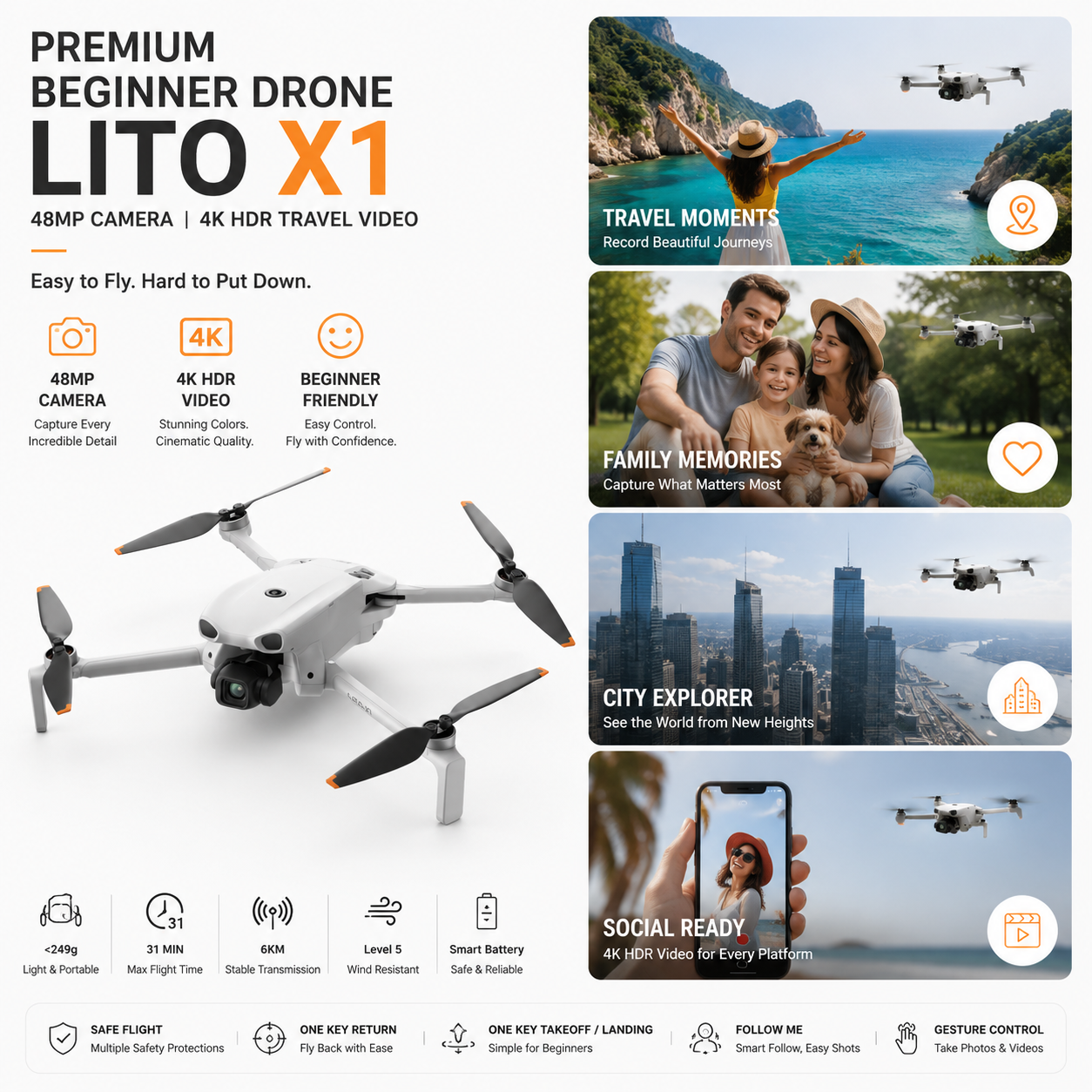 Lito X1 - Drone Premium pour Débutants