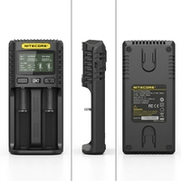 Chargeur de batterie rapide Intelligent USB Nite core UMS2 à double fente pour Li-Ion/Ni-MH/ni-cd/IMR 16340 14500 18650, etc.