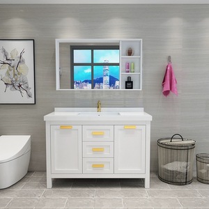 Mueble de Baño de Cerámica de Alta Calidad con Diseño Moderno y Fácil Limpieza, Montado en la Pared, con Espejo Iluminado y <span class=keywords><strong>Lavabo</strong></span> - Product Image 5