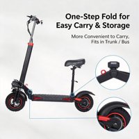 Trottinette électrique tout-terrain pour adultes 1200W 48V avec pneus larges de 11 pouces, pliable avec siège et freins à disque doubles |   Vélo pour adultes / pneus larges / avec siège