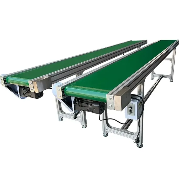 Modular Aluminium Structure Green PVC Belt Conveyor Industrial Transfer Assembly Line for fruits