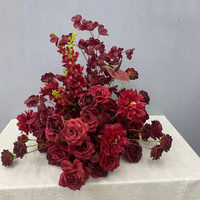QINGDAO OR ARTISANAT CO. LTD Centres de table à fleurs rouges de mariage Fleur artificielle décorative Runner Ball