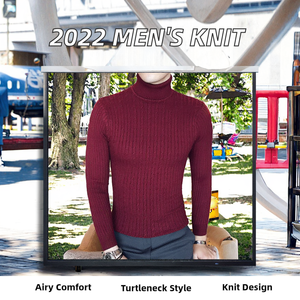 เสื้อสเวตเตอร์ไหมพรมคอเต่า แขนยาว แฟชั่นสำหรับผู้ชาย ปี 2022 ระบายอากาศได้ดี ลายสวยงาม เหมาะสำหรับฤดูใบไม้ร่วง - Product Image 2