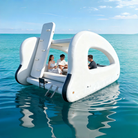 Bateau Catamaran Gonflable Électrique Portable à Énergie Solaire avec Auvent et Moteur pour la Pêche